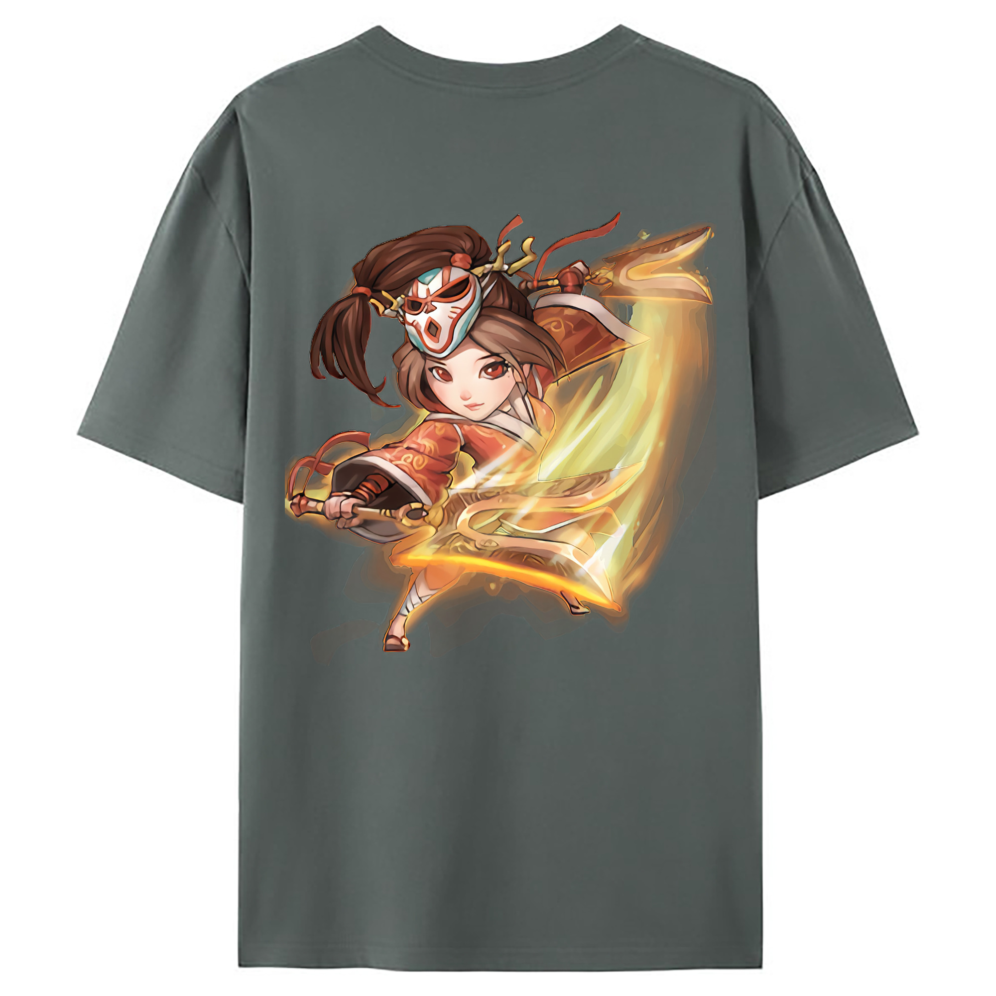 （画像用） リーグ・オブ・レジェンド League of Legends LOL 綿100％ メンズ半袖Tシャツ（バックプリント） 通気性